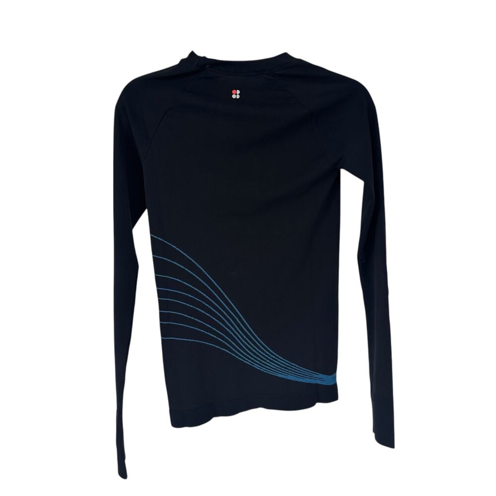 NEW Sweaty Betty Black Tension Training Long Sleeve Top Sz Small